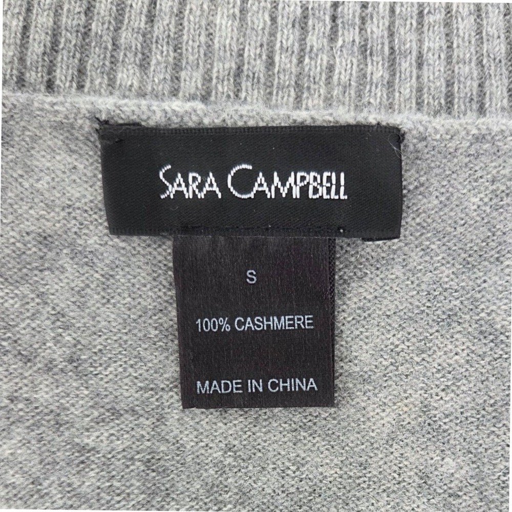 Sara Campbell Womens Sweater Sz S Cashmere Turtleneck Gray Tunic Over Jeans